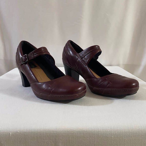 Clarks Shoes - Clarks Burgundy Mary Janes